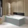 Witney 1800X800 Square Shower Bath & 6mm Easy Clean Brushed Brass Bath Screen