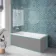 Antigua 1500x750 Keyhole Shower Bath & 6mm Easy Clean Chrome Bath Screen