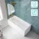 Antigua 1500x750 Keyhole Shower Bath & 6mm Easy Clean Brushed Brass Bath Screen