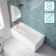 Antigua 1500x750 Keyhole Shower Bath & 6mm Easy Clean Brushed Copper Bath Screen