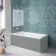 Antigua 1600x750 Keyhole Shower Bath & 6mm Easy Clean Chrome Bath Screen