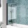Antigua 1600x750 Keyhole Shower Bath & 6mm Easy Clean Matt Black Bath Screen