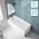 Antigua 1600x750 Keyhole Shower Bath & 6mm Easy Clean Brushed Gunmetal Bath Screen