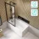 Witney 1400x700 Square Shower Bath & Premium 8mm Easy Clean Matt Black Framed Bath Screen