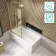 Witney 1400x700 Square Shower Bath & Premium 8mm Easy Clean Brushed Brass Framed Bath Screen