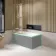 Witney 1400x700 Square Shower Bath & Premium 8mm Easy Clean Brushed Brass Framed Bath Screen