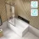 Witney 1400x700 Square Shower Bath & Premium 8mm Easy Clean Brushed Gunmetal Framed Bath Screen
