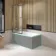 Witney 1400x700 Square Shower Bath & Premium 8mm Easy Clean Brushed Gunmetal Framed Bath Screen