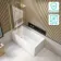 Witney 1400x700 Square Shower Bath & 6mm Easy Clean Brushed Brass Folding Bath Screen