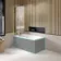 Witney 1400x700 Square Shower Bath & 6mm Easy Clean Brushed Brass Folding Bath Screen