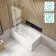 Witney 1400x700 Square Shower Bath & 6mm Easy Clean Brushed Gunmetal Folding Bath Screen