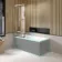 Witney 1500x700 Square Shower Bath & Premium 8mm Easy Clean Chrome Framed Bath Screen