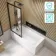 Witney 1500x700 Square Shower Bath & Premium 8mm Easy Clean Matt Black Framed Bath Screen
