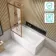 Witney 1500x700 Square Shower Bath & Premium 8mm Easy Clean Brushed Copper Framed Bath Screen