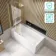 Witney 1500x700 Square Shower Bath & 6mm Easy Clean Brushed Brass Folding Bath Screen