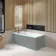 Witney 1500x700 Square Shower Bath & 6mm Easy Clean Brushed Copper Folding Bath Screen