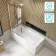 Witney 1600x700 Square Shower Bath & Premium 8mm Easy Clean Chrome Framed Bath Screen