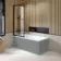 Witney 1600x700 Square Shower Bath & Premium 8mm Easy Clean Matt Black Framed Bath Screen