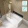 Witney 1600x700 Square Shower Bath & Premium 8mm Easy Clean Brushed Brass Framed Bath Screen