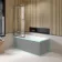 Witney 1600x700 Square Shower Bath & Premium 8mm Easy Clean Brushed Gunmetal Framed Bath Screen