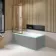 Witney 1600x700 Square Shower Bath & Premium 8mm Easy Clean Brushed Copper Framed Bath Screen