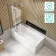 Witney 1600x700 Square Shower Bath & 6mm Easy Clean Brushed Gunmetal Folding Bath Screen