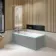 Witney 1600x700 Square Shower Bath & 6mm Easy Clean Brushed Gunmetal Folding Bath Screen