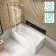 Witney 1600x700 Square Shower Bath & 6mm Easy Clean Brushed Copper Folding Bath Screen