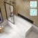 Witney 1700x700 Square Shower Bath & Premium 8mm Easy Clean Matt Black Framed Bath Screen