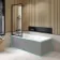 Witney 1700x700 Square Shower Bath & Premium 8mm Easy Clean Matt Black Framed Bath Screen