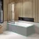 Witney 1700x700 Square Shower Bath & Premium 8mm Easy Clean Brushed Gunmetal Framed Bath Screen