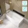 Witney 1700x700 Square Shower Bath & 6mm Easy Clean Brushed Brass Folding Bath Screen