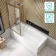 Witney 1800x800 Square Shower Bath & Premium 8mm Easy Clean Brushed Gunmetal Framed Bath Screen