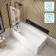 Witney 1800x800 Square Shower Bath & 6mm Easy Clean Matt Black Folding Bath Screen