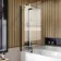 Witney 1800x800 Square Shower Bath & 6mm Easy Clean Matt Black Folding Bath Screen