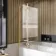 Witney 1800x800 Square Shower Bath & 6mm Easy Clean Brushed Brass Folding Bath Screen