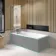 Witney 1800x800 Square Shower Bath & 6mm Easy Clean Brushed Gunmetal Folding Bath Screen