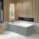 Witney 1800x800 Square Shower Bath & 6mm Easy Clean Brushed Copper Folding Bath Screen