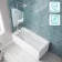 Antigua 1500x750 Keyhole Shower Bath & 6mm Easy Clean Chrome Folding Bath Screen