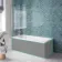 Antigua 1500x750 Keyhole Shower Bath & 6mm Easy Clean Chrome Folding Bath Screen
