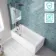 Antigua 1500x750 Keyhole Shower Bath & 6mm Easy Clean Brushed Gunmetal Folding Bath Screen