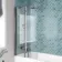 Antigua 1500x750 Keyhole Shower Bath & 6mm Easy Clean Brushed Gunmetal Folding Bath Screen