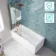 Antigua 1500x750 Keyhole Shower Bath & 6mm Easy Clean Brushed Copper Folding Bath Screen