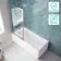 Antigua 1600x750 Keyhole Shower Bath & Premium 8mm Easy Clean Chrome Framed Bath Screen