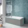 Antigua 1600x750 Keyhole Shower Bath & Premium 8mm Easy Clean Chrome Framed Bath Screen