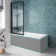 Antigua 1600x750 Keyhole Shower Bath & Premium 8mm Easy Clean Matt Black Framed Bath Screen