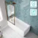 Antigua 1600x750 Keyhole Shower Bath & Premium 8mm Easy Clean Brushed Copper Framed Bath Screen