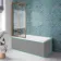 Antigua 1600x750 Keyhole Shower Bath & Premium 8mm Easy Clean Brushed Copper Framed Bath Screen