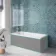 Antigua 1600x750 Keyhole Shower Bath & 6mm Easy Clean Chrome Folding Bath Screen