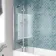 Antigua 1600x750 Keyhole Shower Bath & 6mm Easy Clean Chrome Folding Bath Screen
